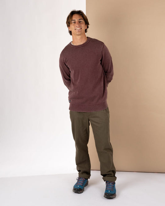 Waley - Mens Knitted Jumper - Dark Purple