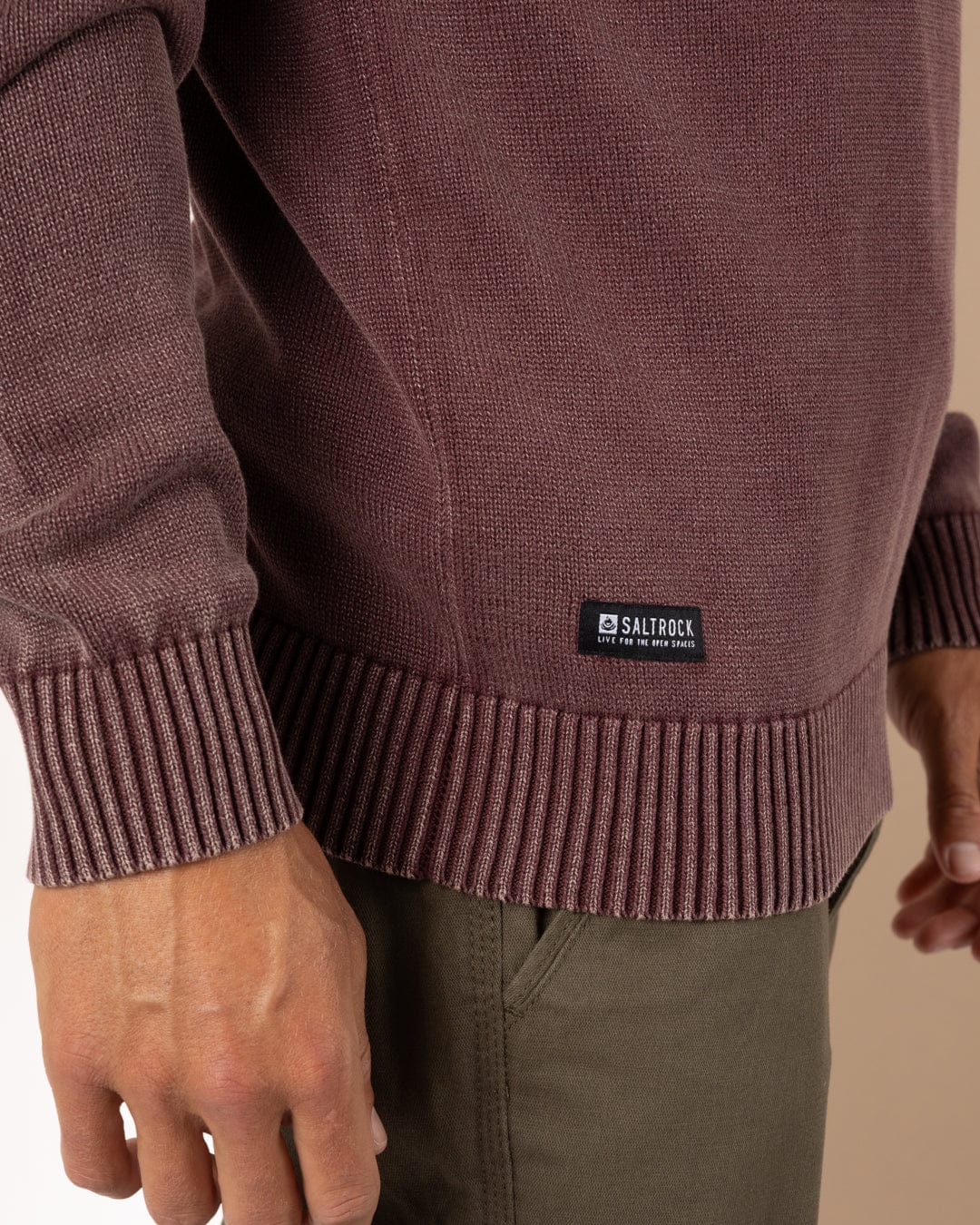 Waley - Mens Knitted Jumper - Dark Purple