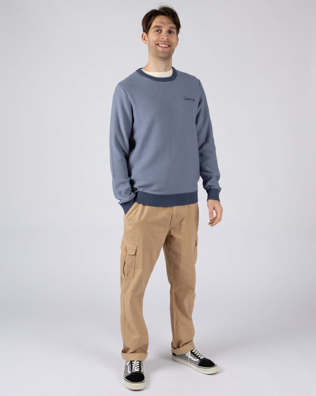 Callum - Mens Knitted Jumper - Blue