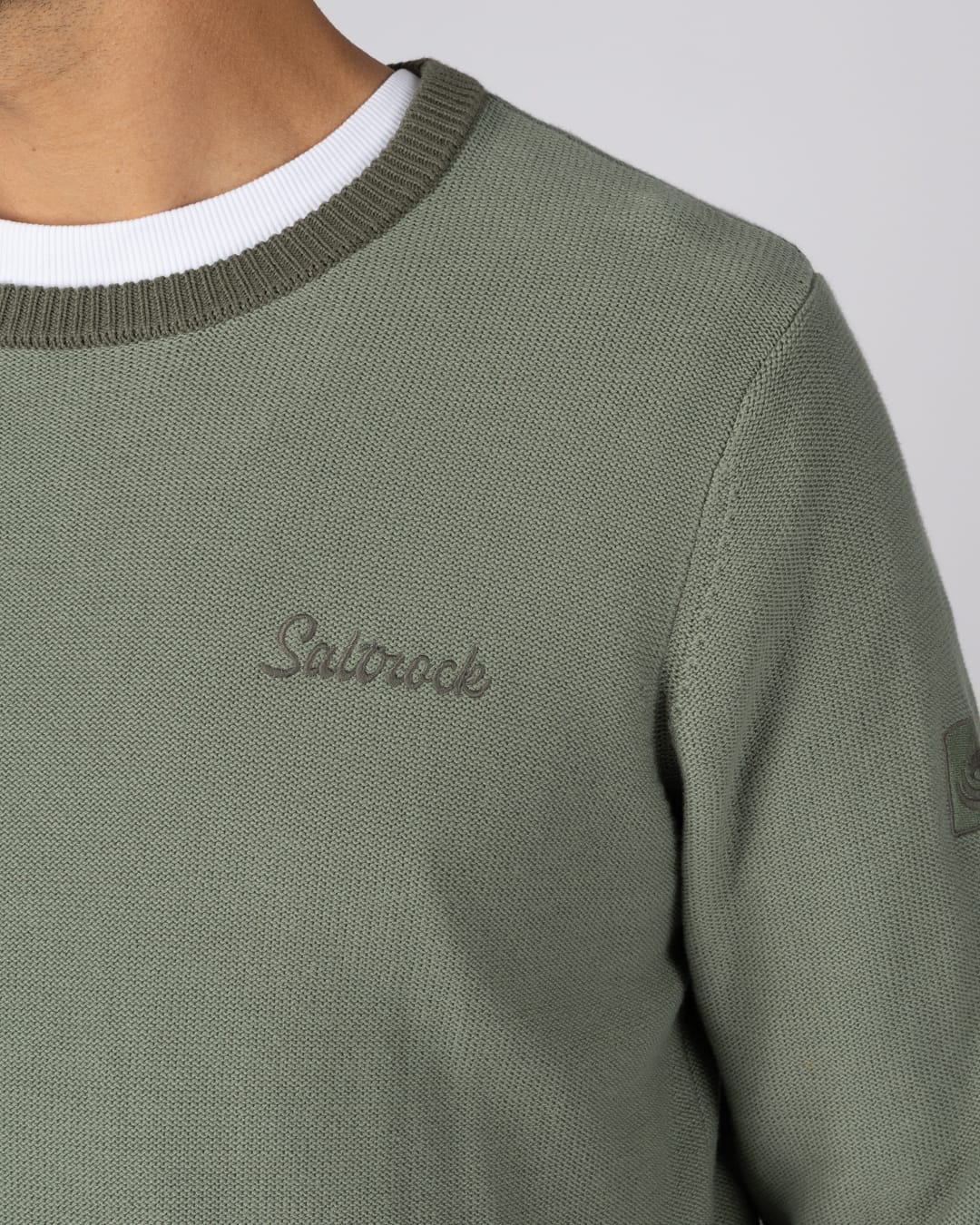 Callum Mens Knitted Jumper in Green