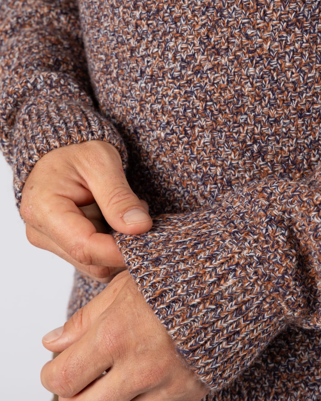 Bury Knitted Mens Jumper in Brown