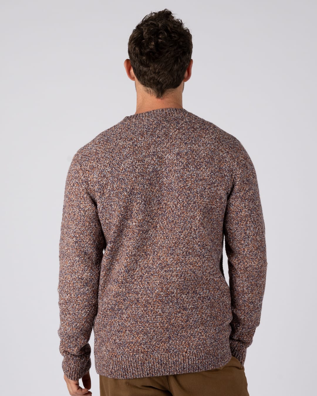 Bury Knitted Mens Jumper in Brown