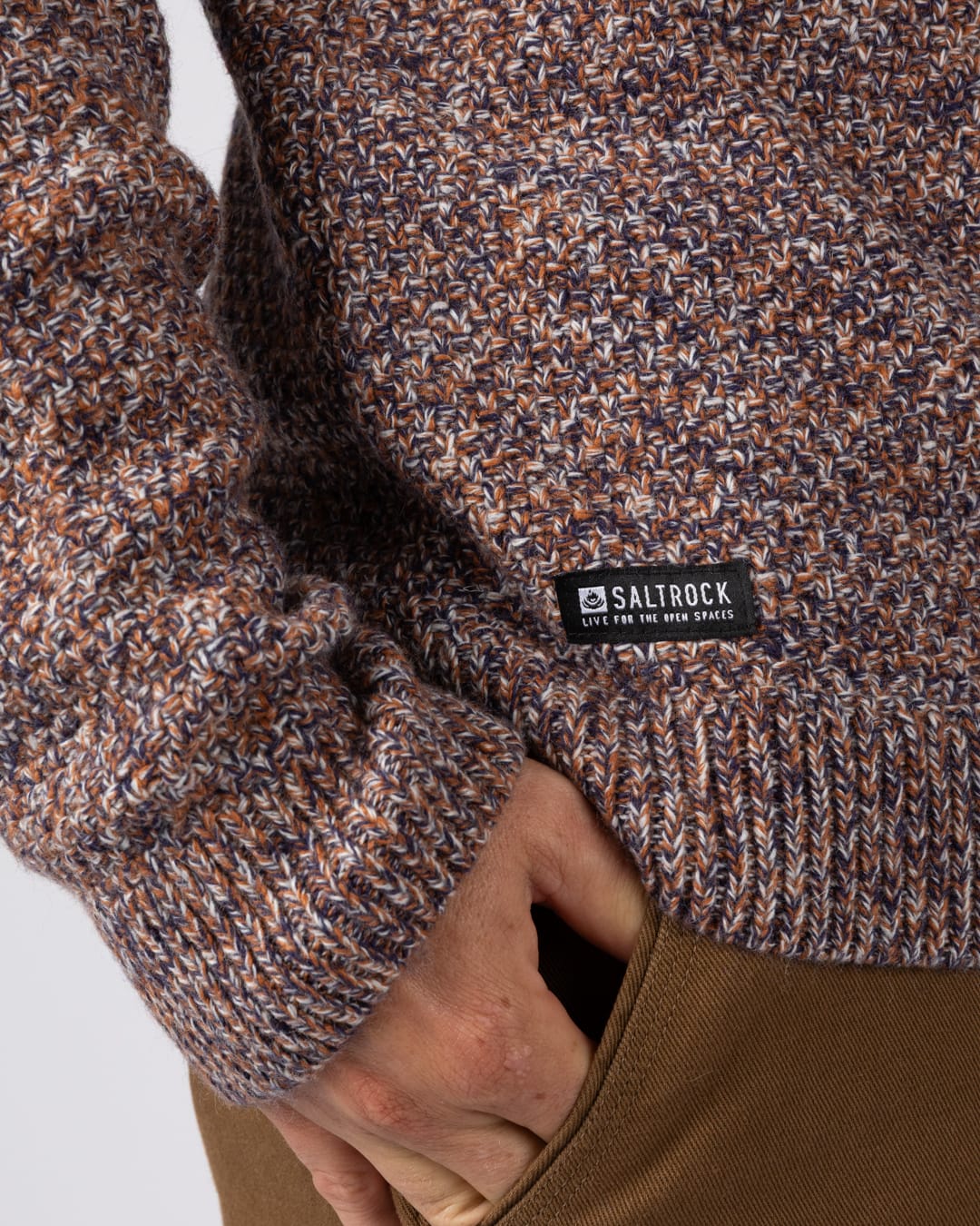 Bury Knitted Mens Jumper in Brown