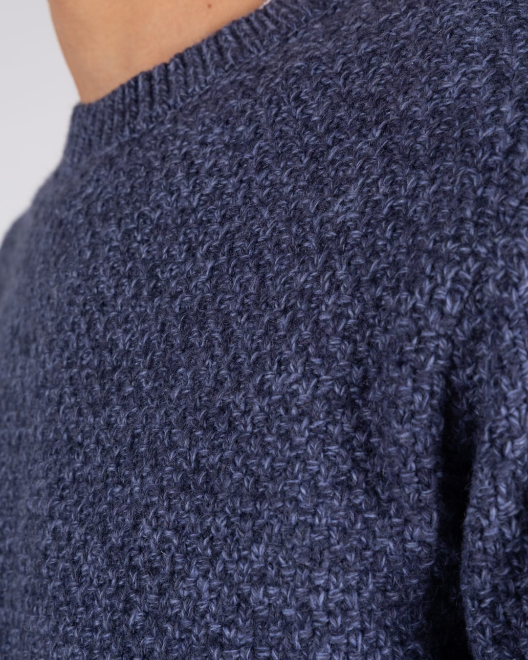 Bury Knitted Mens Jumper in Dark Blue