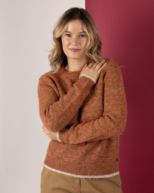 Bonnie - Womens Fleck Jumper - Orange