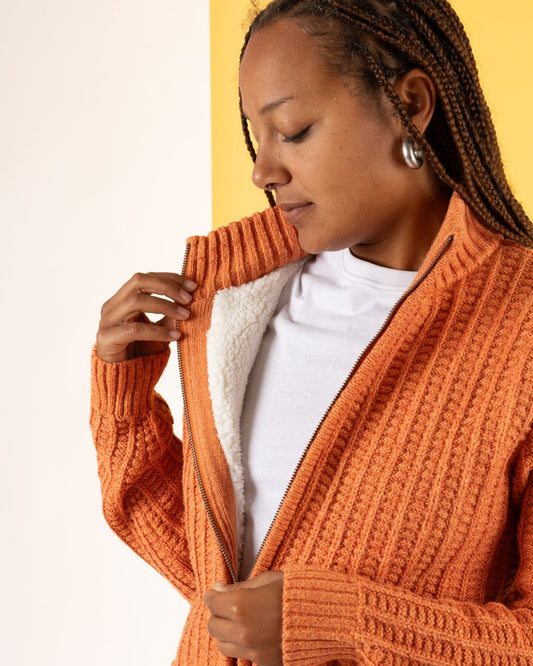 Rupa - Borg Lined Knit - Orange