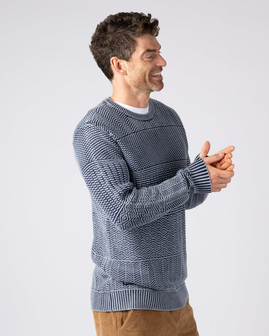 Osman Mens Knitwear in Dark Blue