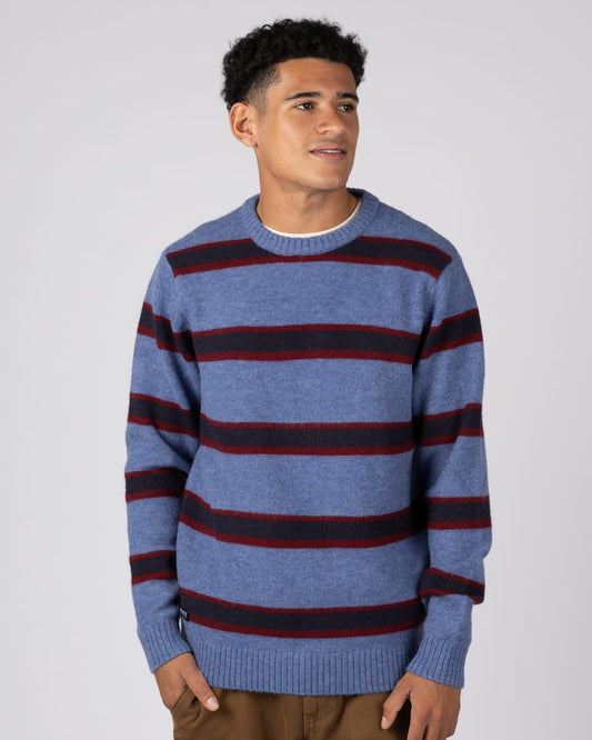 Rye Mens Stripe Jumper in Blue