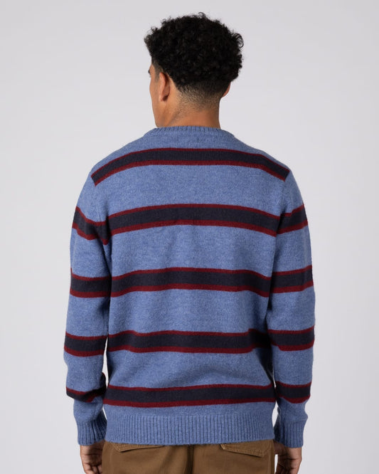 Rye Mens Stripe Jumper in Blue