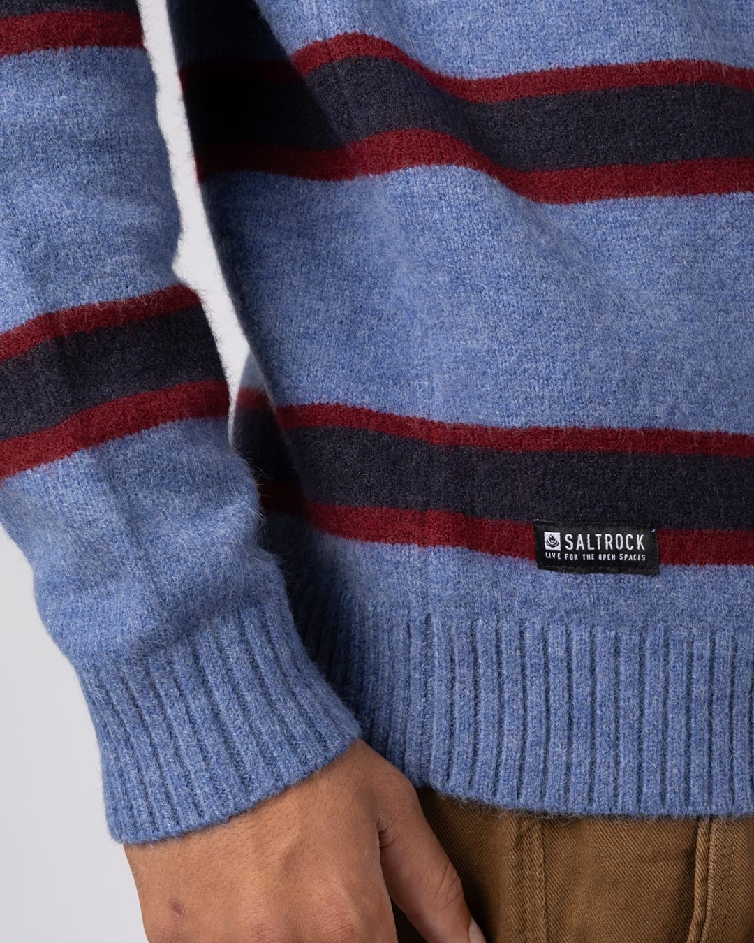 Rye Mens Stripe Jumper in Blue