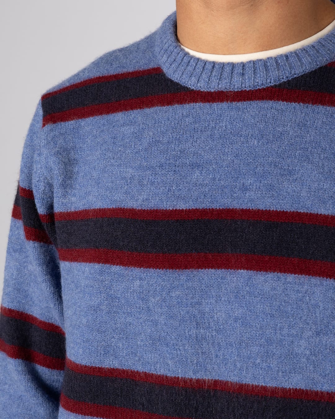 Rye Mens Stripe Jumper in Blue
