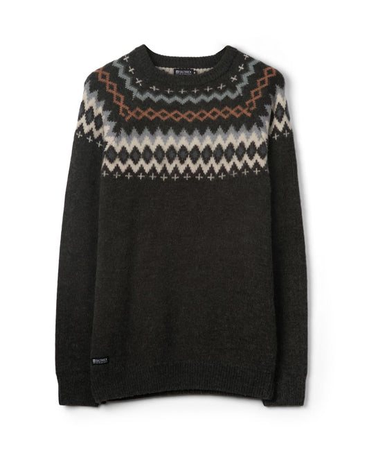 Fairisle Rock Mens Knitted Jumper in Grey