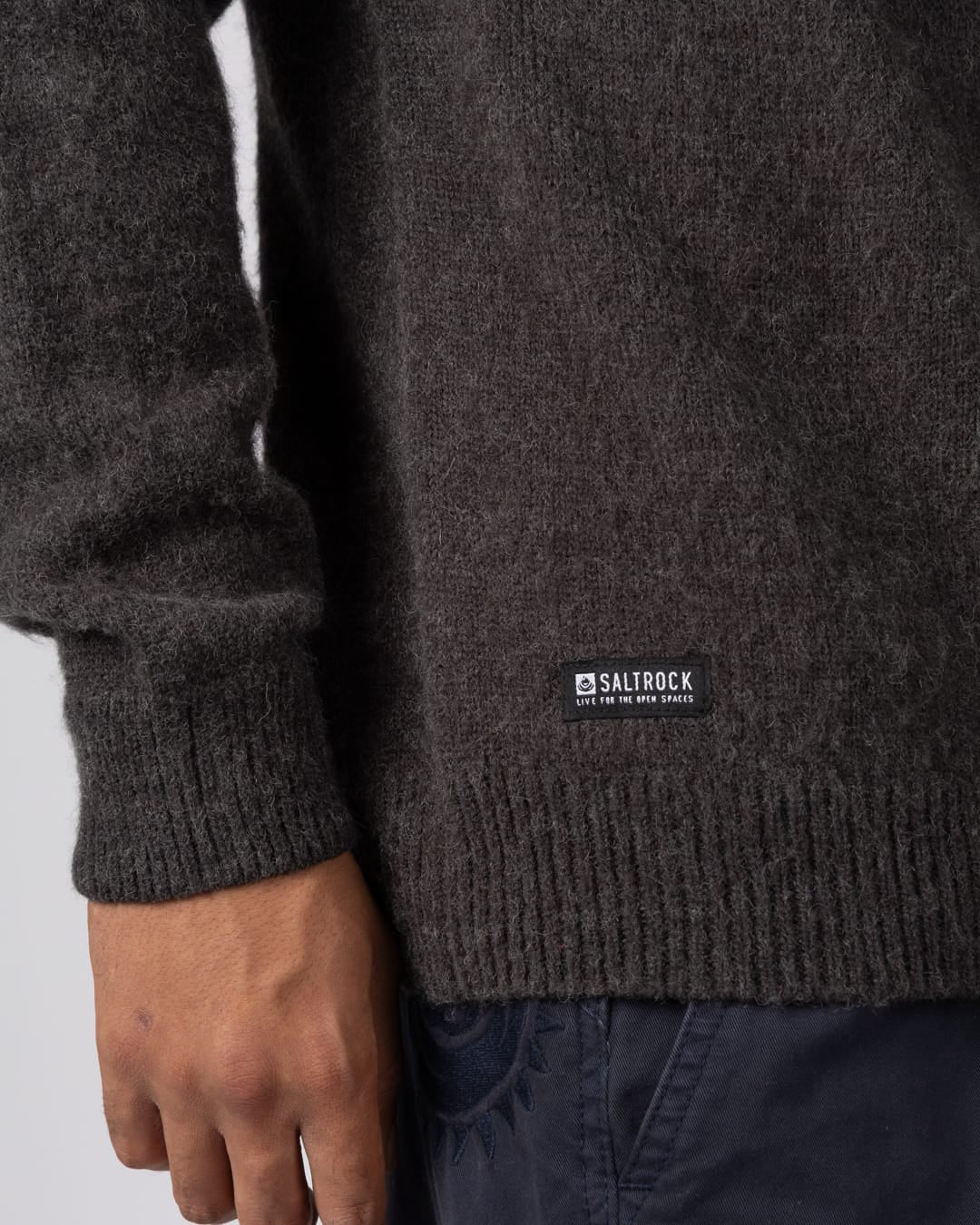 Fairisle Rock Mens Knitted Jumper in Grey