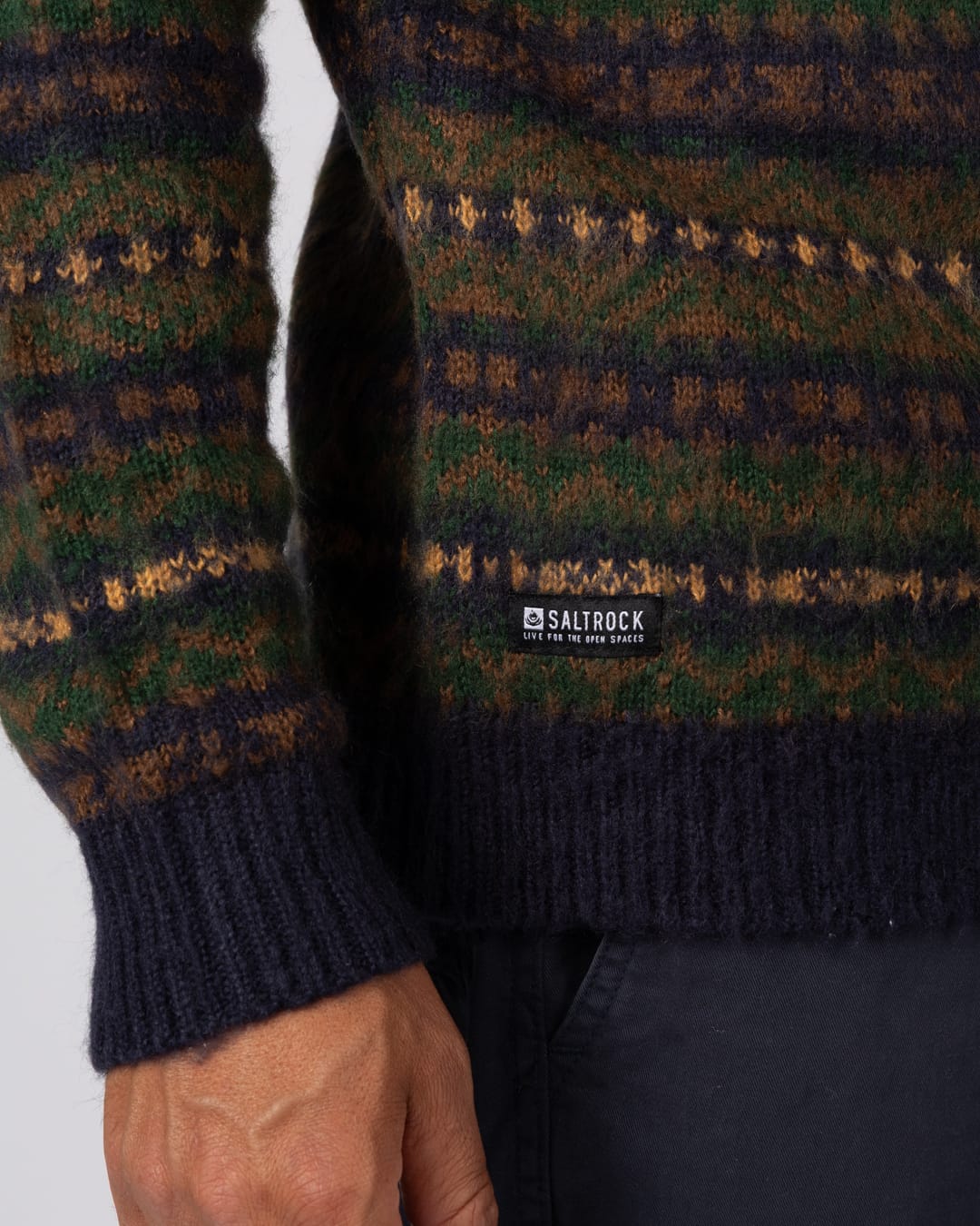 Base Camp Knitted Mens Jumper in Multi
