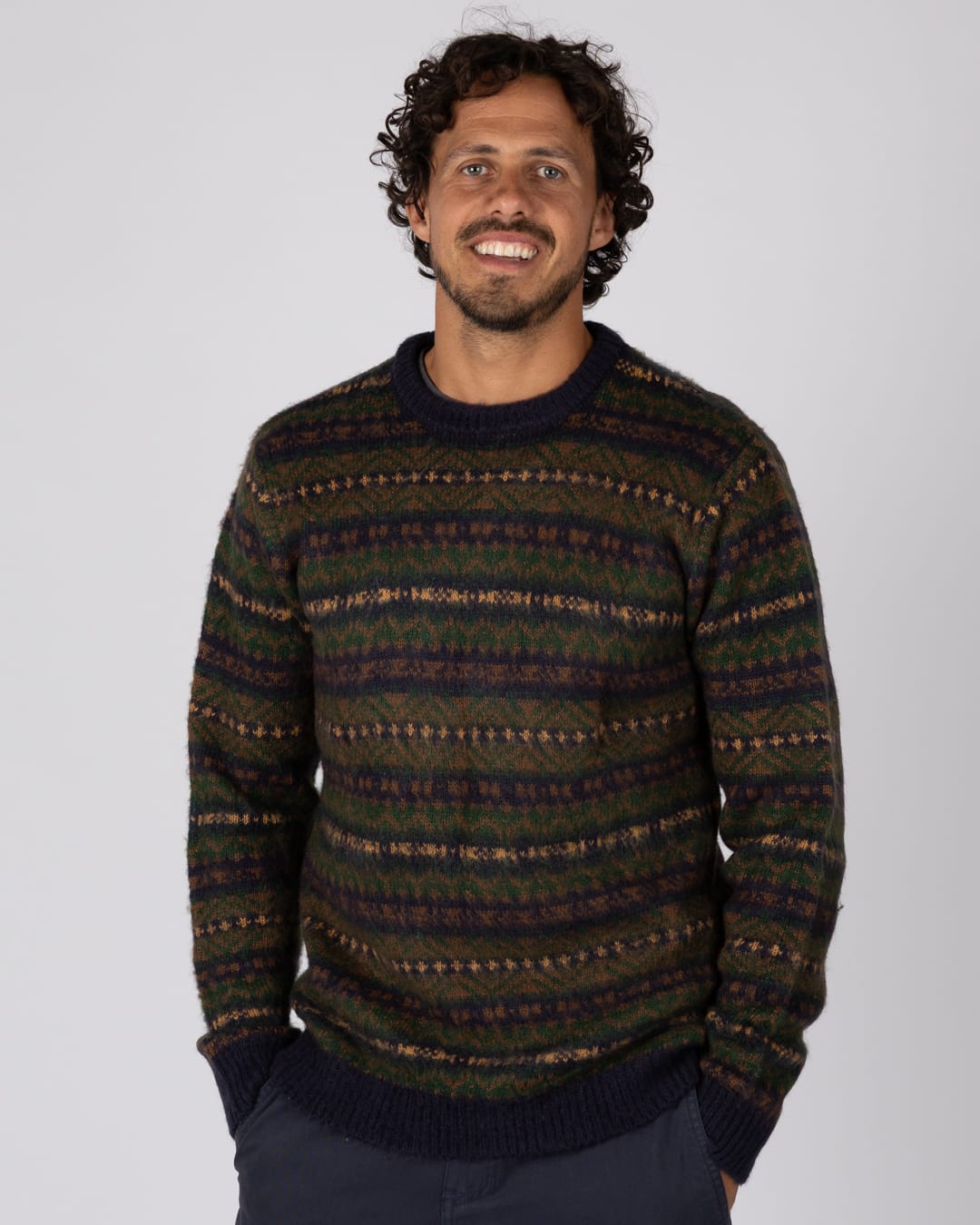 Base Camp Knitted Mens Jumper in Multi