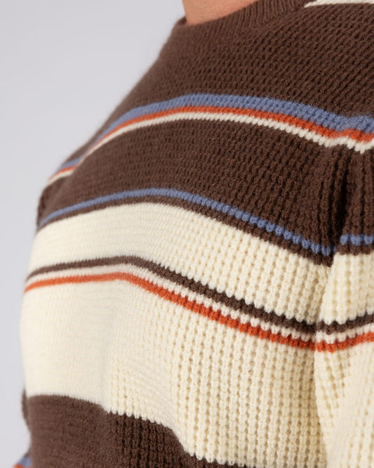 Ryan Mens Knitted Jumper in Brown/Cream