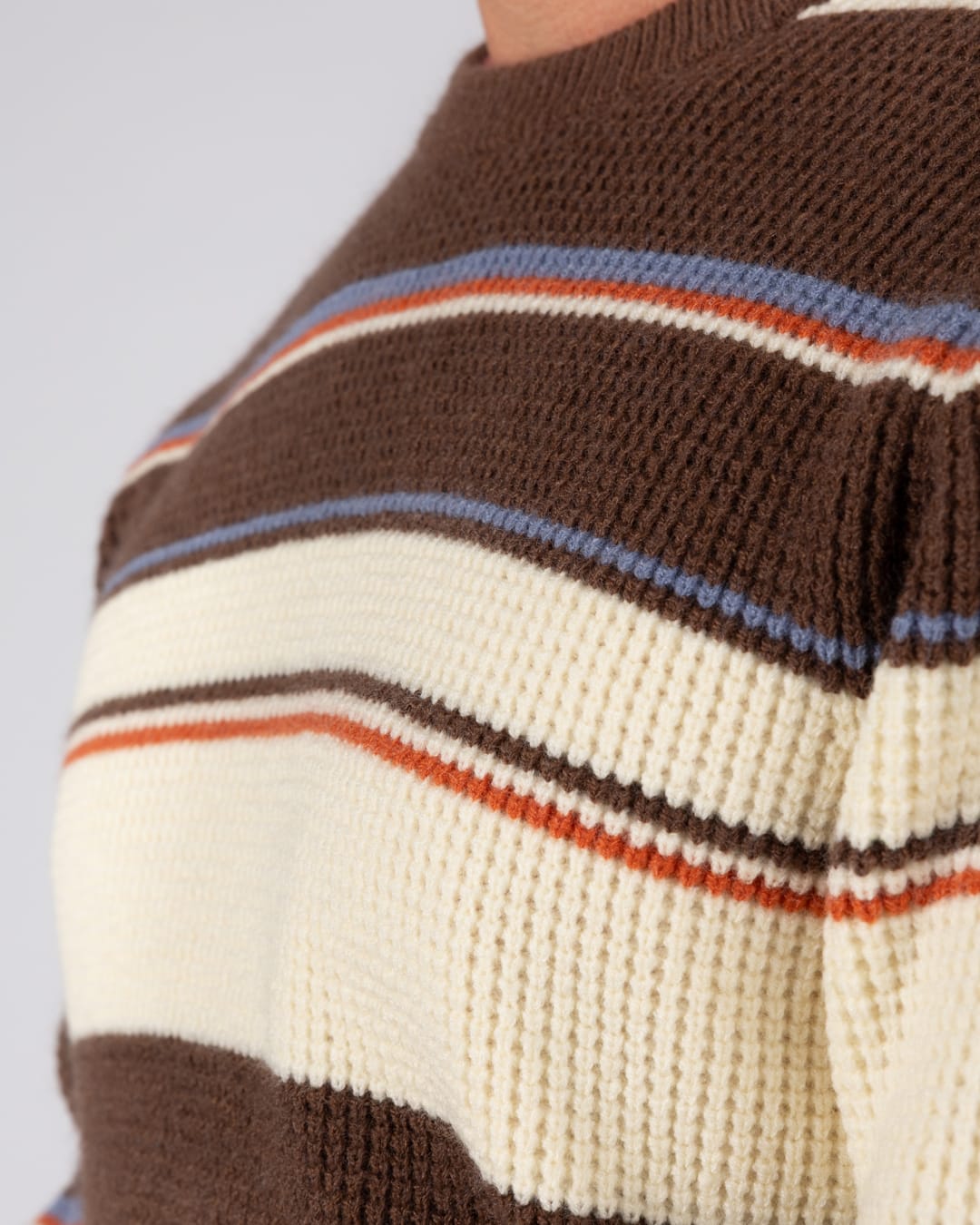 Ryan Mens Knitted Jumper in Brown/Cream
