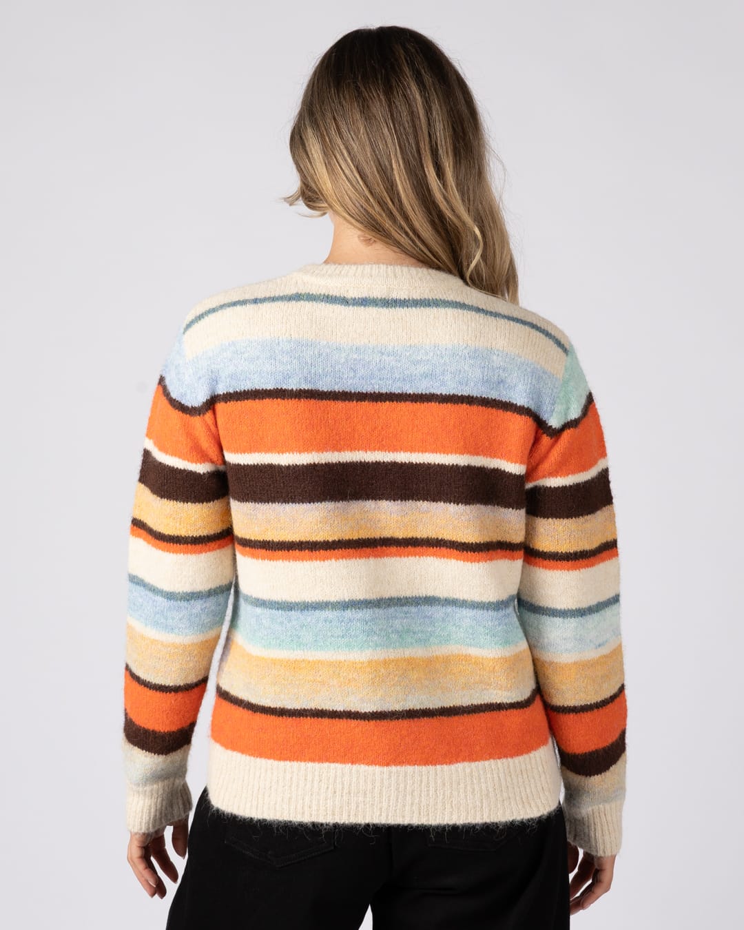 Lyris Womens Striped Jumper in Orange