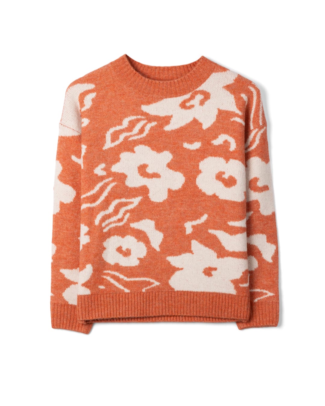 Eden Womens Floral Jumper in Orange