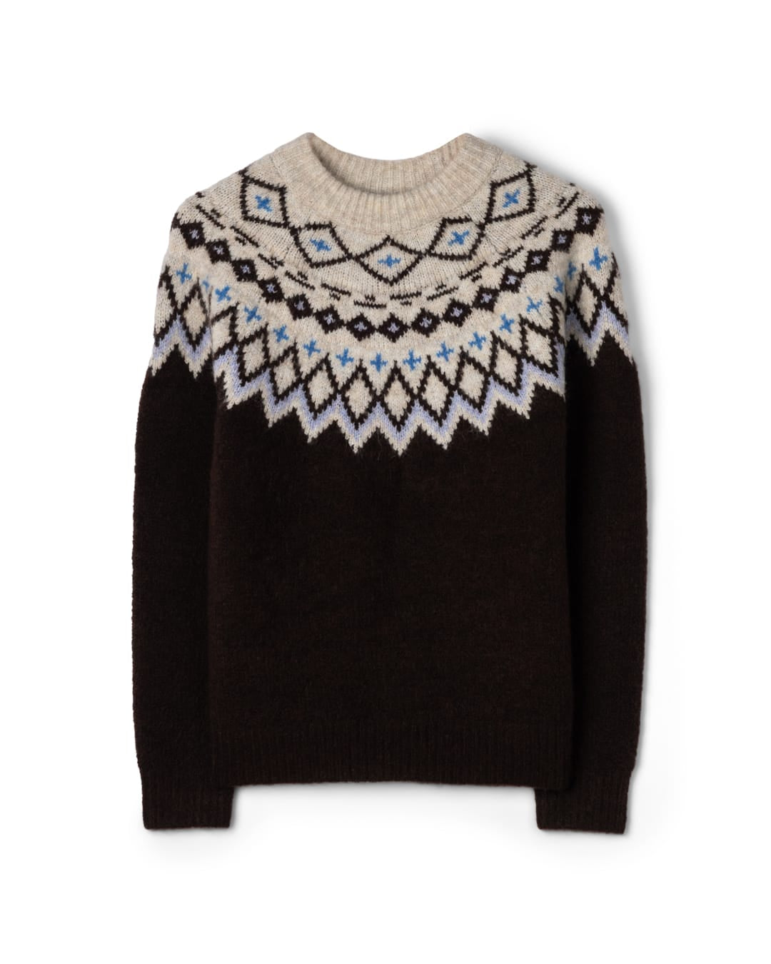 Fern Womens Fairisle Knitted Jumper in Brown