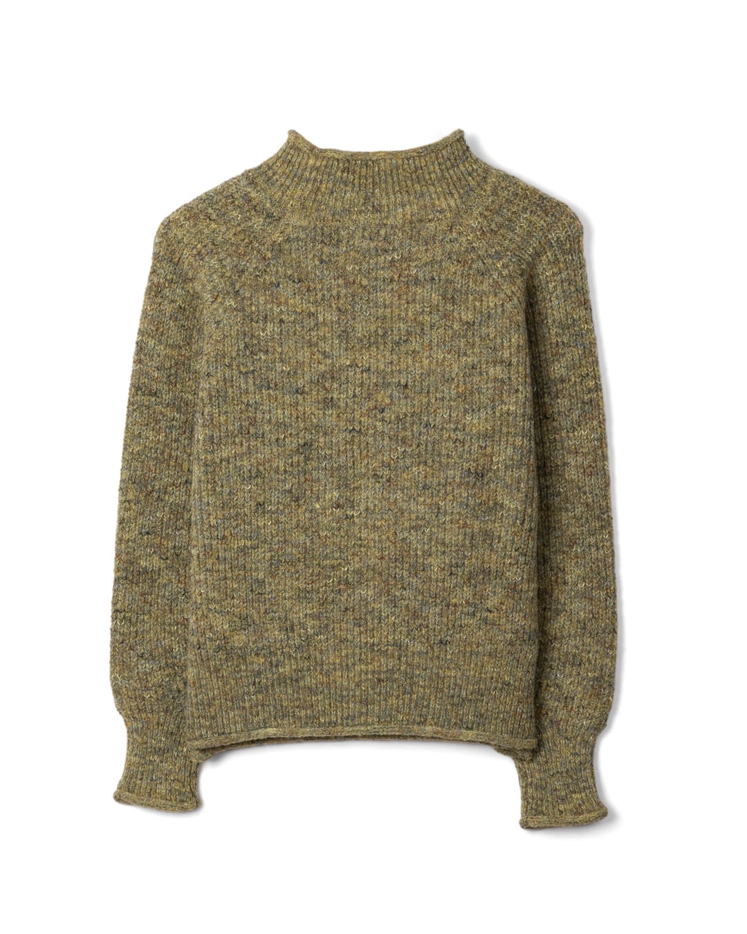 Andie Womens Knitted Funnel Jumper in Green