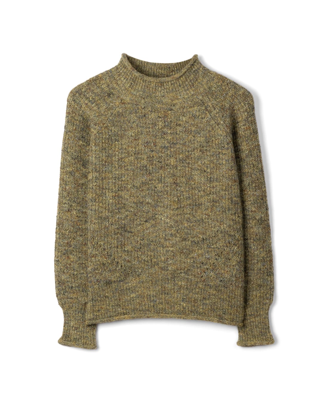 Andie Womens Knitted Funnel Jumper in Green