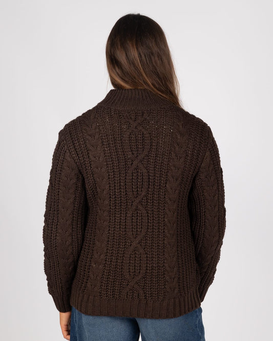 Melody Womens Cardigan in Brown