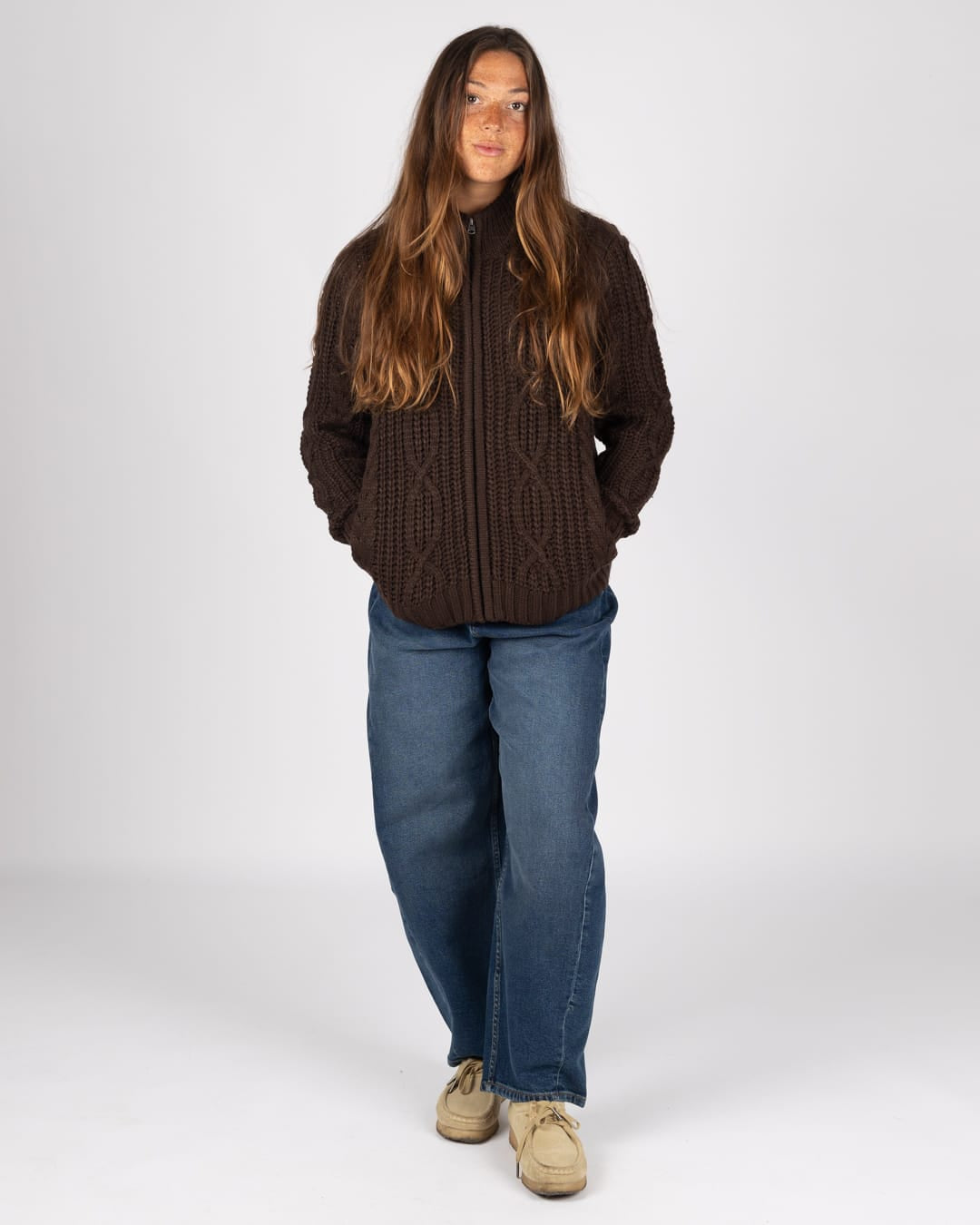 Melody Womens Cardigan in Brown