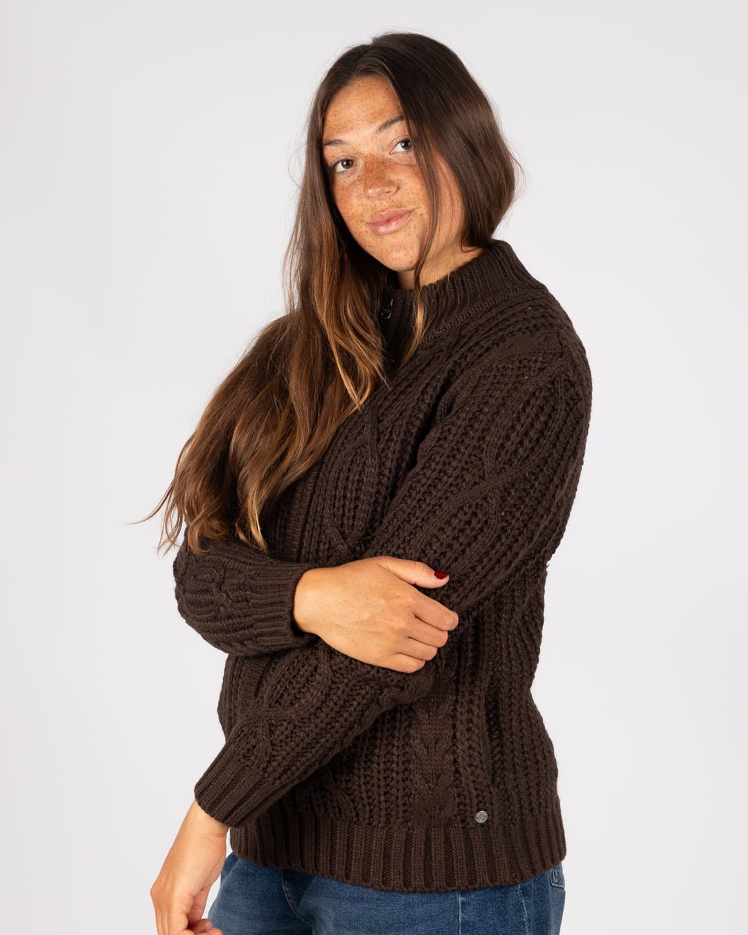 Melody Womens Cardigan in Brown