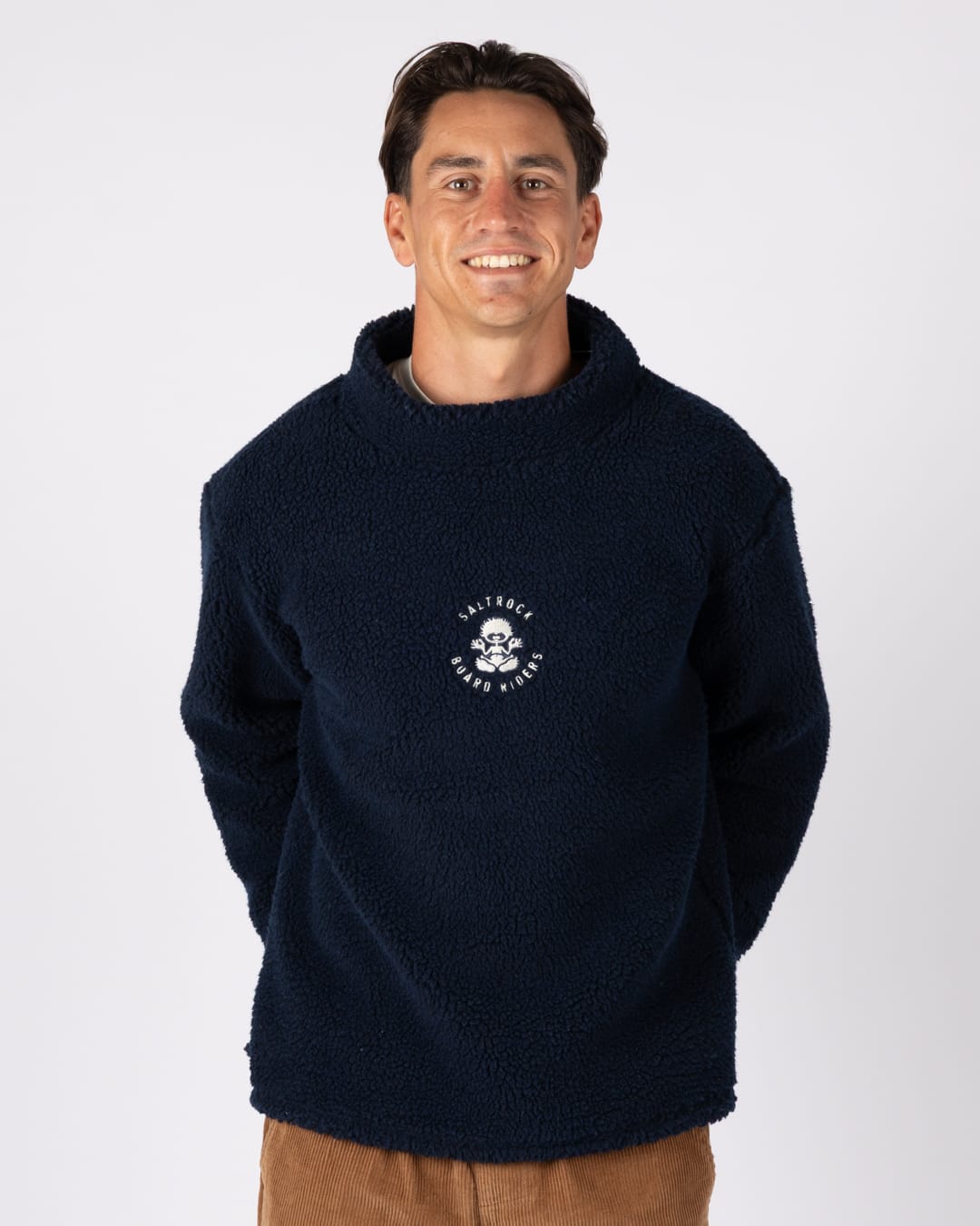 Tok Unisex Oversized Recycled Borg Fleece in Blue