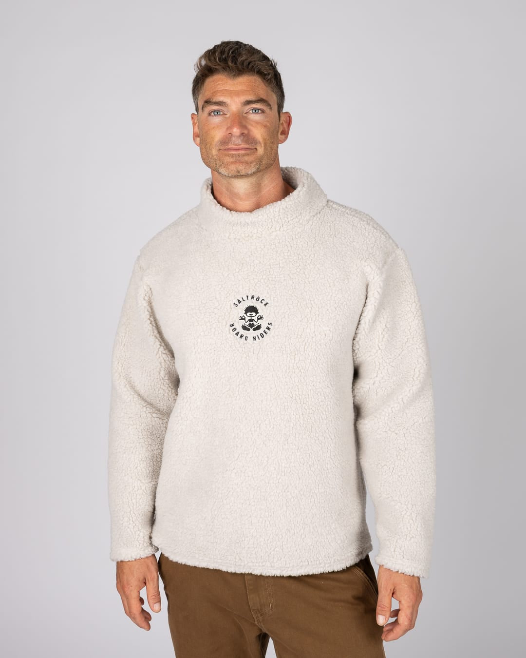 Tok Unisex Oversized Recycled Borg Fleece in Cream