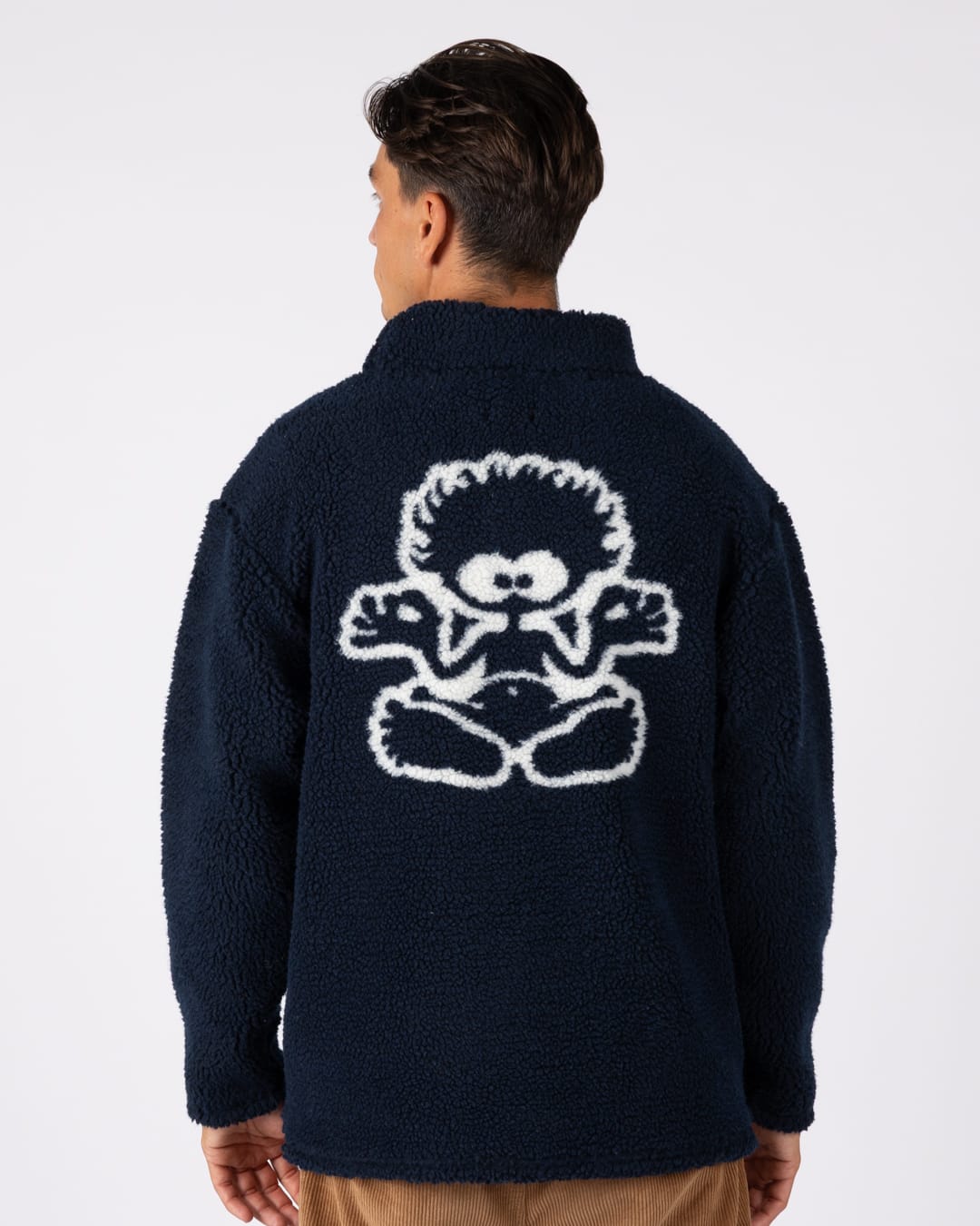 Tok Unisex Oversized Recycled Borg Fleece in Blue