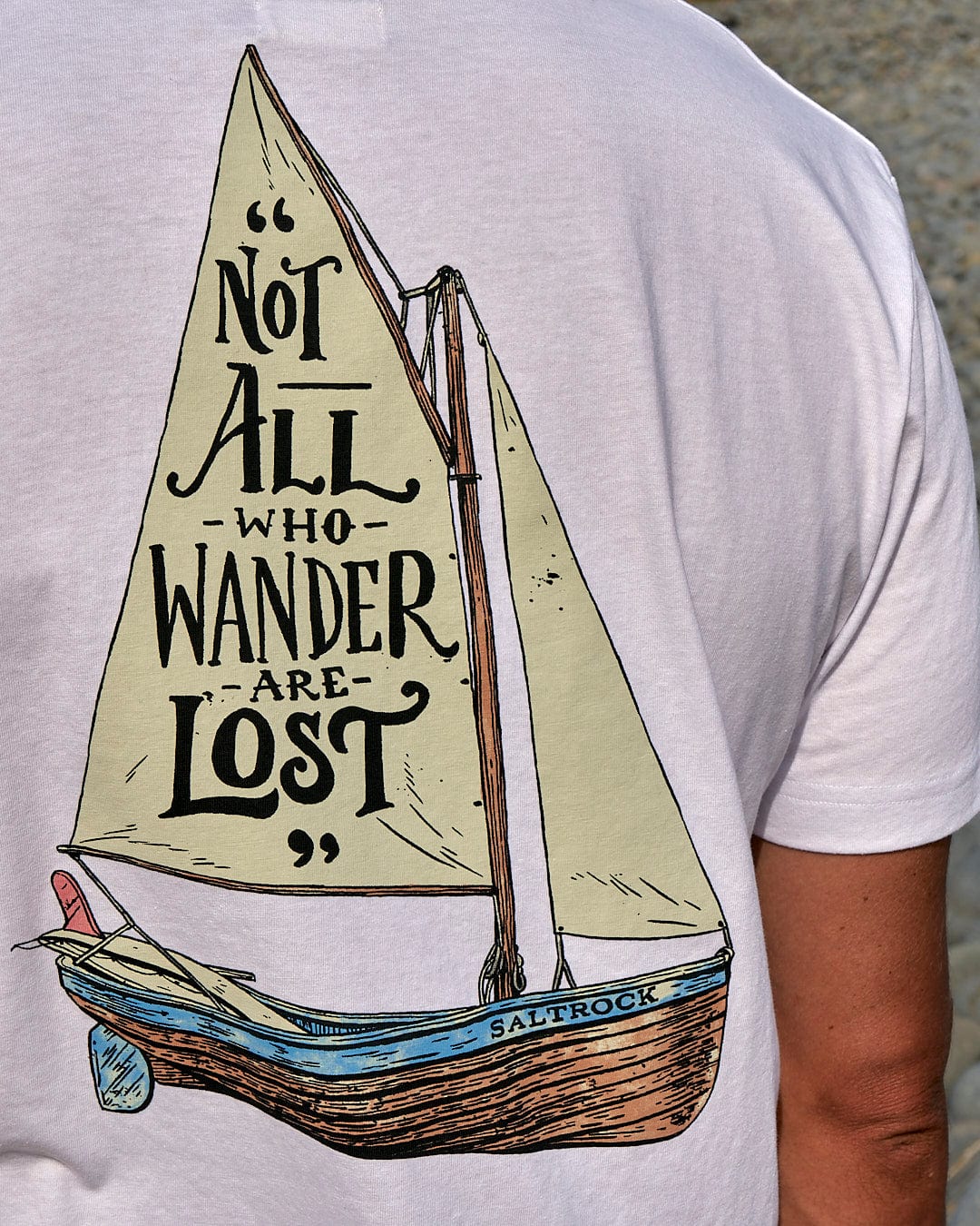 Versatile Lost Ships Short Sleeve T-Shirt - White by Saltrock Soul.
