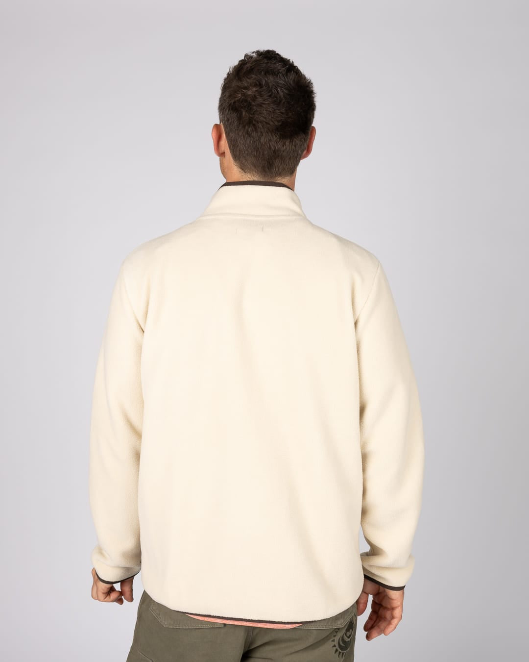 Leo Mens Zip Fleece in Cream