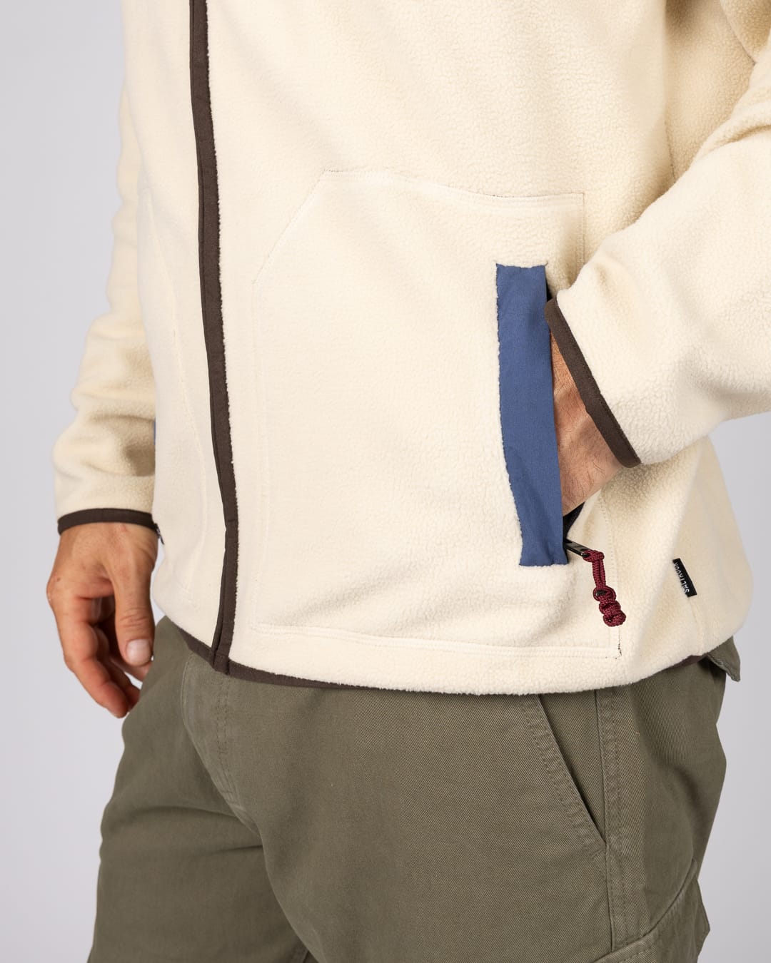 Leo Mens Zip Fleece in Cream