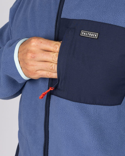 Leo Mens Zip Fleece in Blue