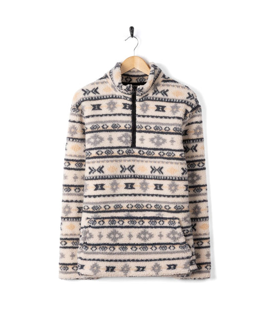 Morgan - Mens 1/4 Neck Borg Fleece - Cream
