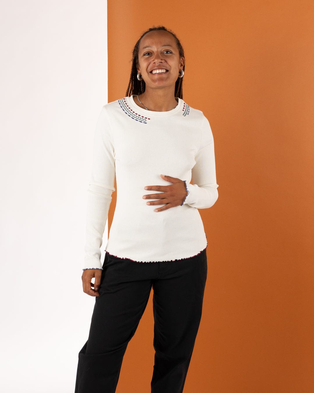 Dixie - Womens Long Sleeve T-Shirt - Cream