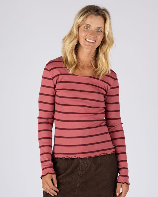 Lenna Womens Long Sleeve T-Shirt in Pink