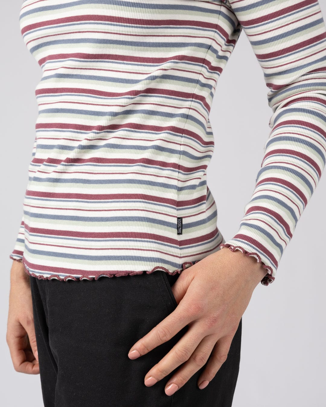 Lenna - Womens Long Sleeve T-Shirt - Multi Stripe