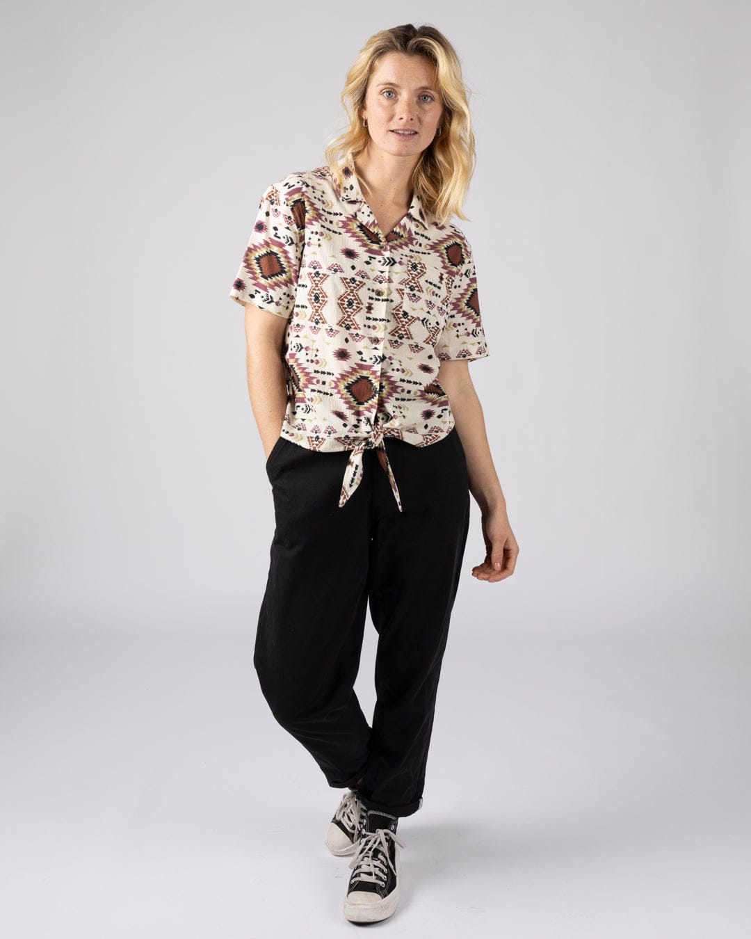 Sabina - Womens Short Sleeve Shirt - Cream