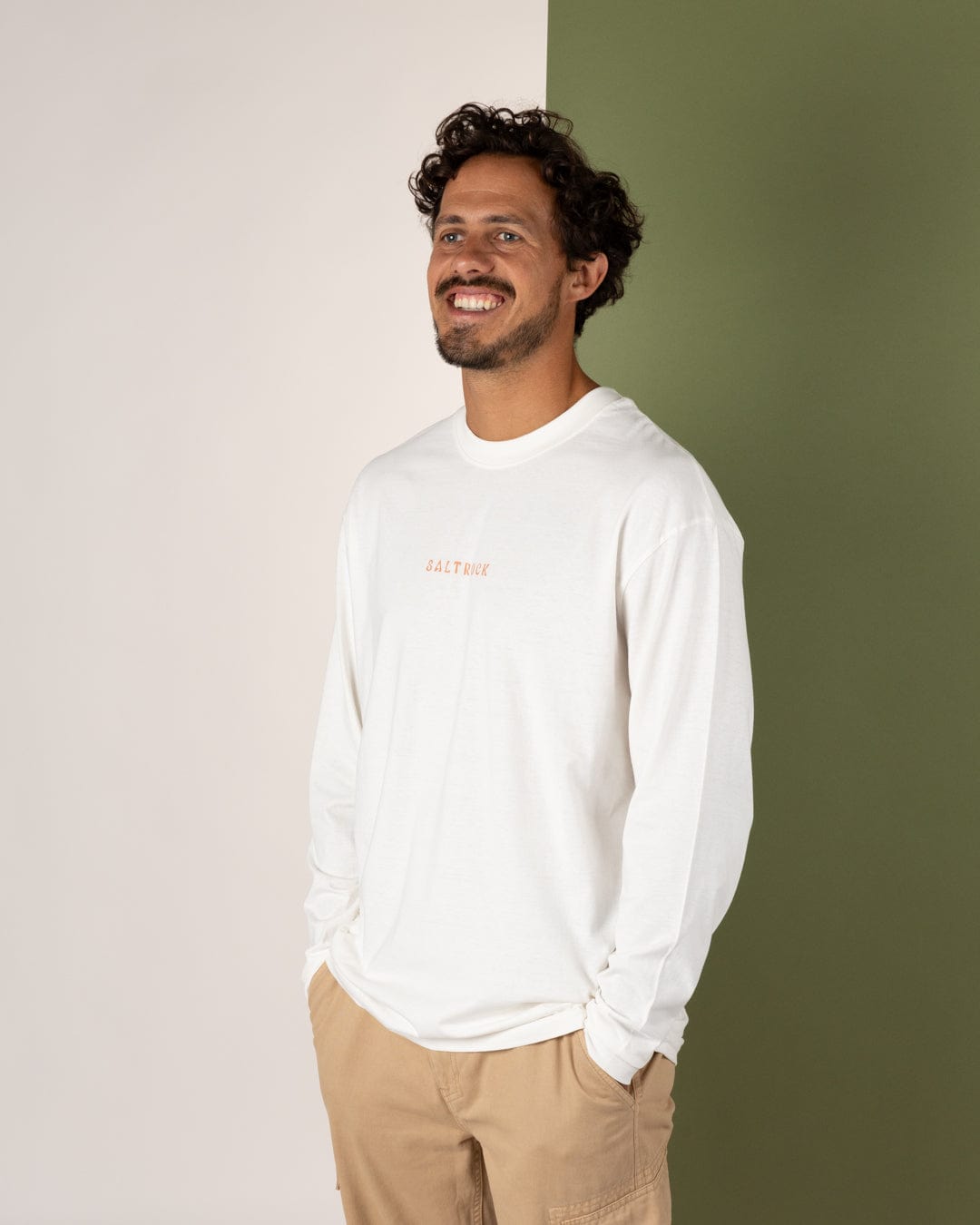 Yinyang Sun - Mens Long Sleeve T-Shirt - Cream