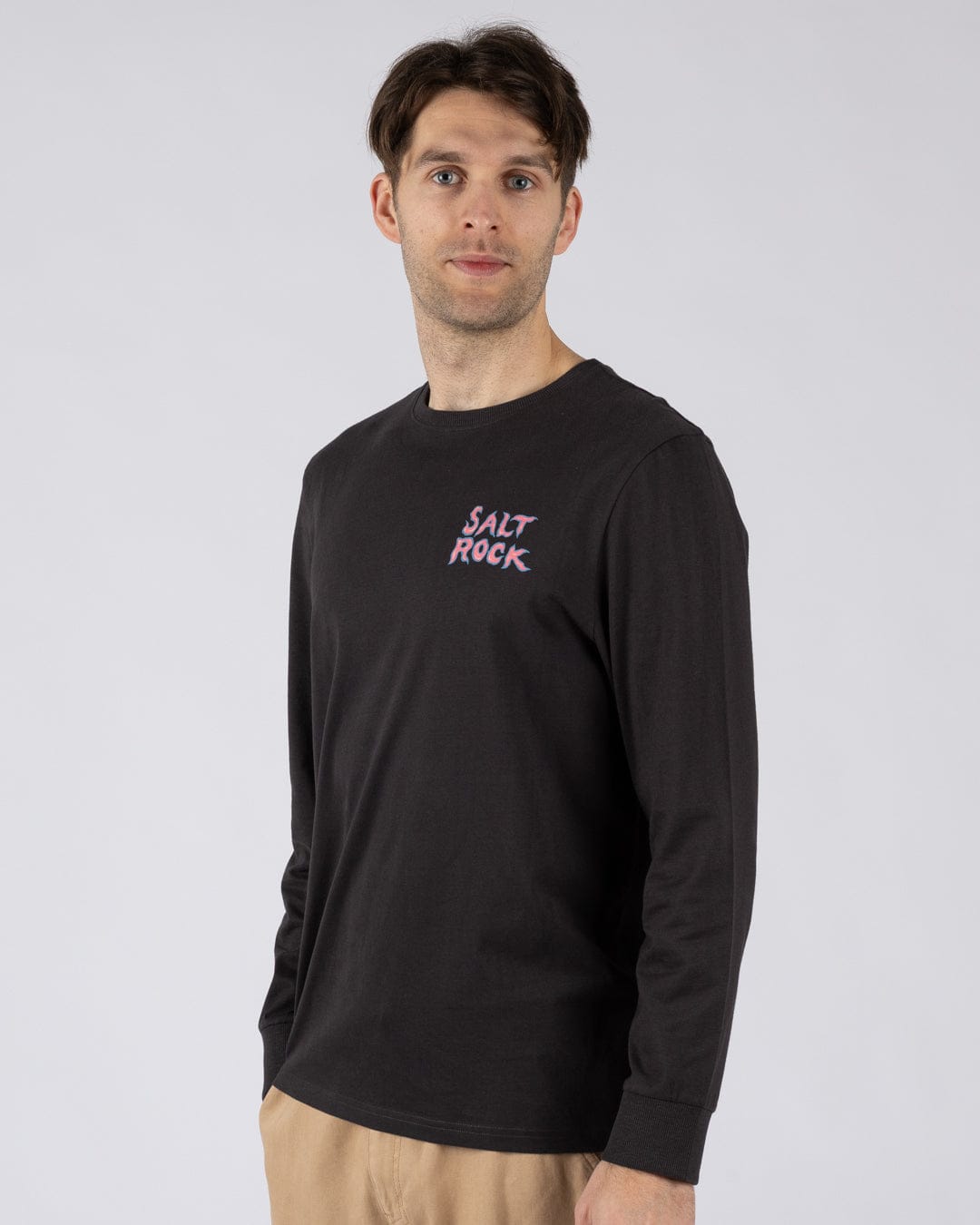 One More Wave - Mens Long Sleeve -Shirt - Dark Grey