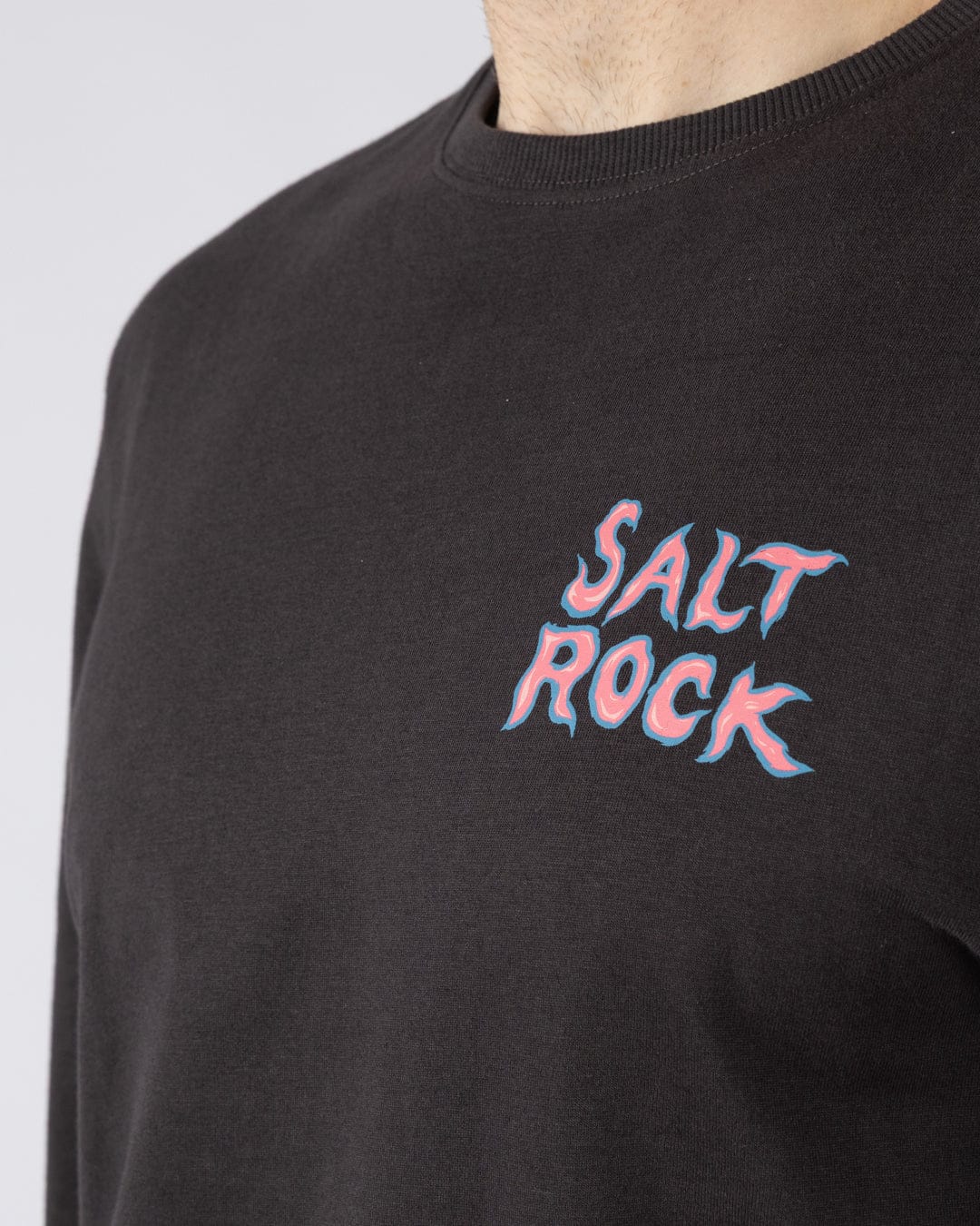 One More Wave - Mens Long Sleeve -Shirt - Dark Grey