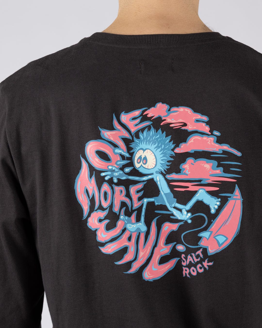 One More Wave - Mens Long Sleeve -Shirt - Dark Grey