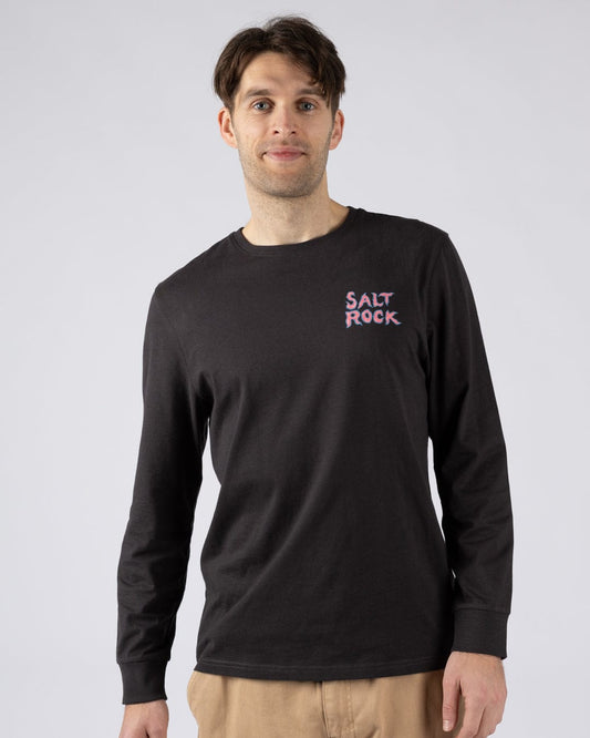 One More Wave - Mens Long Sleeve -Shirt - Dark Grey