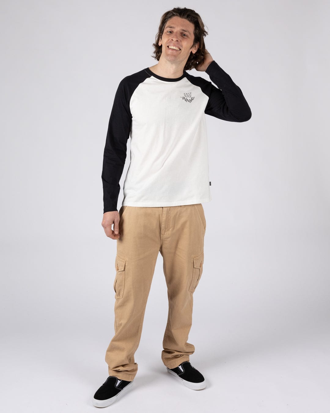 Yesterdays Youth - Mens Long Sleeve Raglan T-Shirt - Black