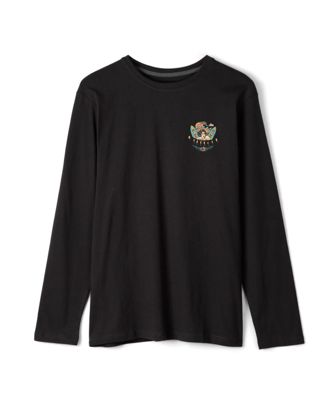 Tiger Tattoo Mens Long Sleeve T-Shirt in Dark Grey