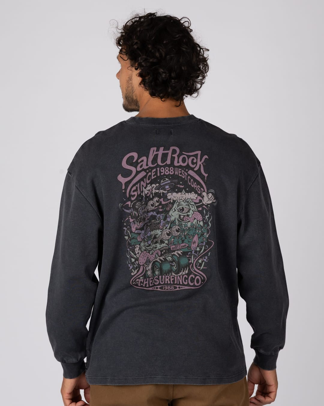 Race To Base Mens Long Sleeve T-Shirt In Dark Grey