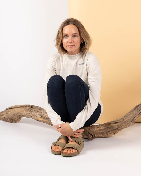 Balance Block  - Womens Long Sleeve T-Shirt - Cream